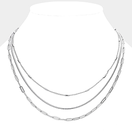 Triple Layered Metal Necklace