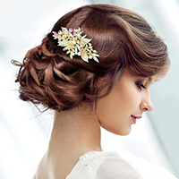 Flower Stone Cluster Embellished Hair Comb