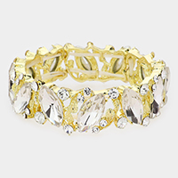 Marquise Stone Cluster Stretch Evening Bracelet