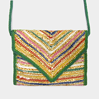 Colorful Pattern Fabric Crossbody Bag
