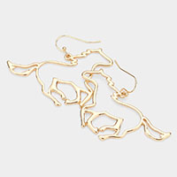 Metal Cut Out Horse Dangle Earrings