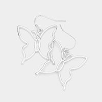 Metal Cut Out Butterfly Dangle Earrings