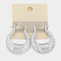 14K White Gold Filled Textured Metal Pin Catch Earrings