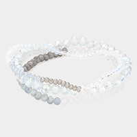 3PCS - Faceted Beads Multi Layered Bracelets