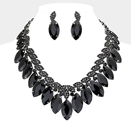 Marquise Stone Accented Evening Necklace