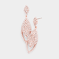 Crystal Pave Oval Evening Earrings