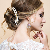 Floral Pearl Stone Embellished Hair Comb