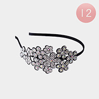 12PCS - Bling Flower Cluster Headbands