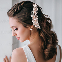 Stone Embellished Sprout Cluster Bun Wrap Headpiece