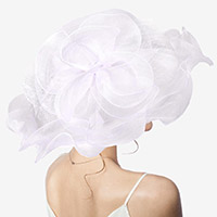 Two Tone Contrast Floral Organza Dressy Hat