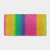 Rainbow Bling Rectangle Evening Tote / Clutch / Crossbody Bag