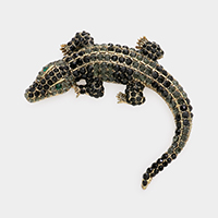 Crystal Pave Crocodile/Alligator Pin Brooch