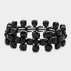 Bubble Stone Cluster Stretch Evening Bracelet