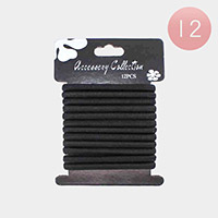 12 Set of 12 - Basic Black Hairbands