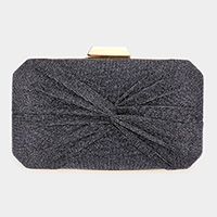 Knotted Shimmery Evening Clutch / Crossbody Bag