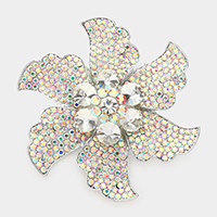 Rhinestone Flower Pin Brooch