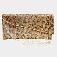 Bling Leopard Patterned Evening Clutch / Crossbody Bag