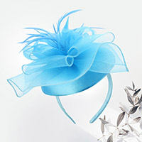 Floral Mesh Feather Fascinator / Headband