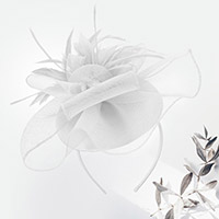 Floral Mesh Feather Fascinator / Headband