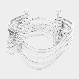 Wavy Metal Chain Cuff Bracelet