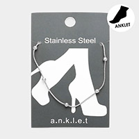 Stainless Steel Metal Ball Station Anklet