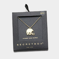 Secret Box _ 14K Gold Dipped Metal Football Helmet Pendant Necklace