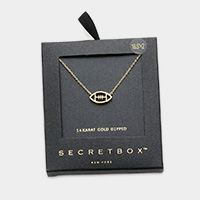Secret Box _ 14K Gold Dipped Metal Football Pendant Necklace