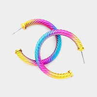 Twisted Colored Hoop Earrings