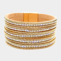 Rhinestone Embellished Magnetic Bracelet
