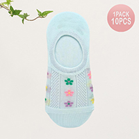 10Pairs - Flower Patterned Socks