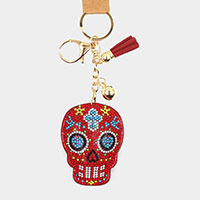 Day of The Dead Bling Skull Tassel Keychain