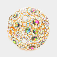 Bubble Stone Embellished Hinged Evening Bracelet