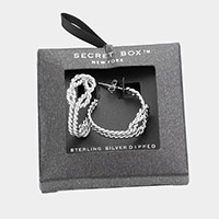 Secret Box _ Sterling Silver Dipped Knot Metal Hoop Earrings