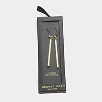 Secret Box _ 14K Gold Dipped Metal Rectangle Dangle Earrings