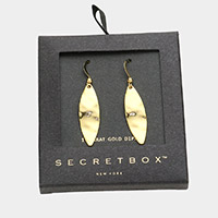 Secret Box _ 14K Gold Dipped Metal Marquise Dangle Earrings