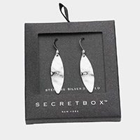 Secret Box _ Sterling Silver Dipped Metal Marquise Dangle Earrings