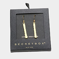 Secret Box _ 14K Gold Filled Metal Rectangle Dangle Earrings