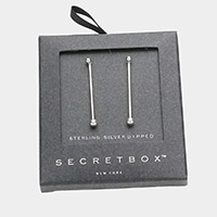 Secret Box _ Sterling Silver Dipped Metal Ball Dangle Earrings