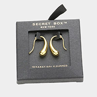 Secret Box _ 14K Gold Dipped Abstract Metal Earrings