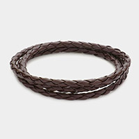 Uni-Sex Braided Faux Leather Wrap Bracelet