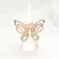 Stone Embellished Butterfly Stretch Ring