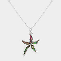 Abalone Starfish Pendant Necklace