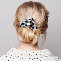 Gingham Check Patterned Scrunchie Hair Band