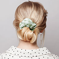 Gingham Check Patterned Scrunchie Hair Band
