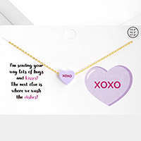 XOXO Message Heart Pendant Necklace