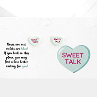 Sweet Talk Message Heart Stud Earrings