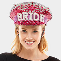 BRIDE Message Accented Sequin Bling Hat