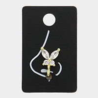 Stone Embellished Butterfly Nose Clip