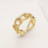 CZ Chain Link Adjustable Ring