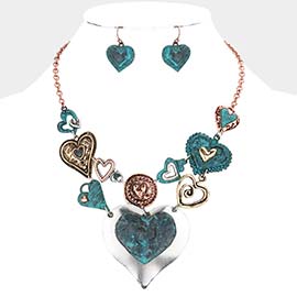 Metal Heart Link Necklace